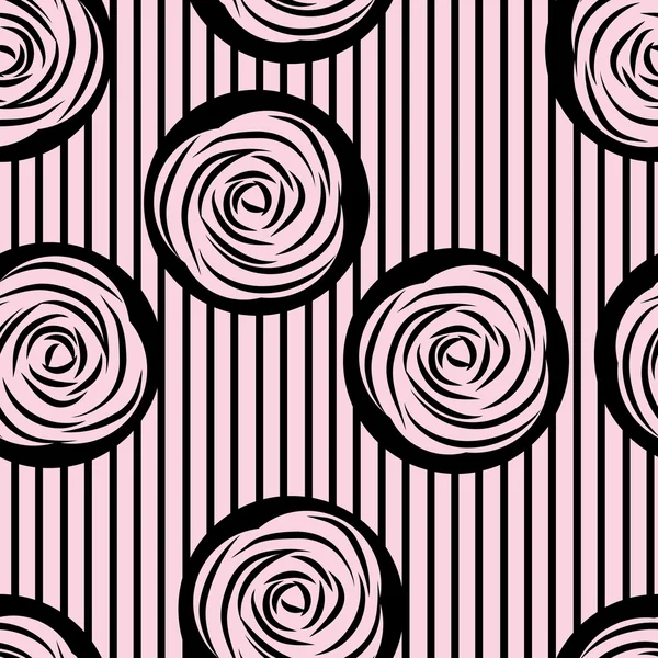 Textur, vektor sömlös bakgrundsmönster av rosor — Stock vektor