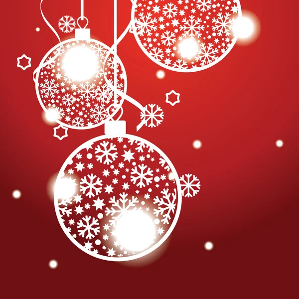 Bannière de Noël vectorielle avec boules de Noël — Image vectorielle