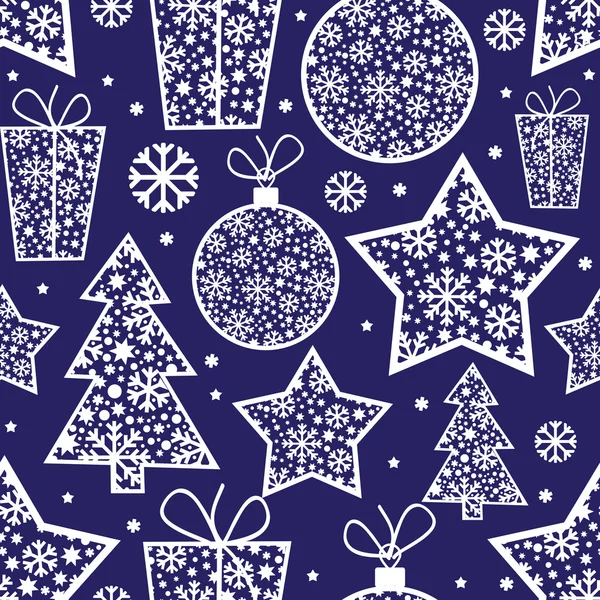 Christmas seamless pattern with decorative elements — Stock Vector