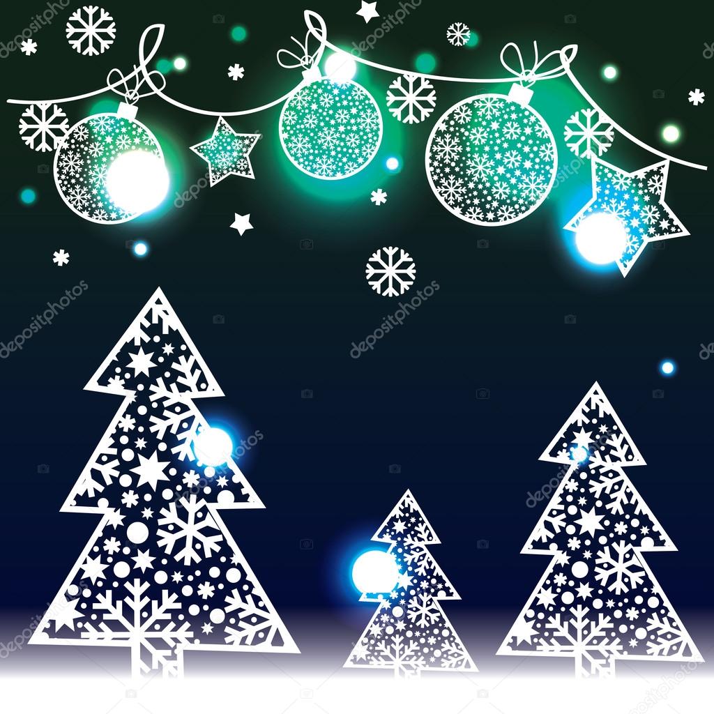 Vector Christmas background with decorative elements