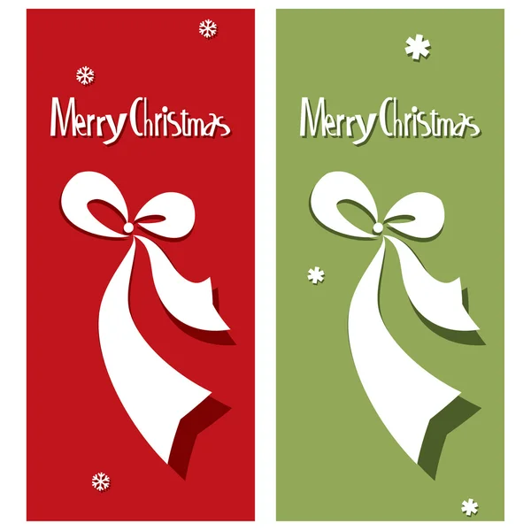 Vector Merry Christmas card with bow — Stock Vector