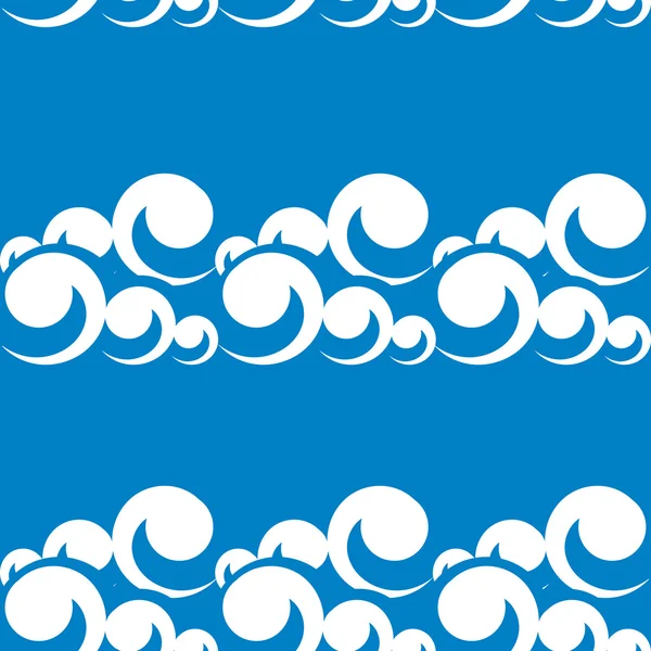 Ilustración de patrón sin costura vectorial de ondas marinas — Archivo Imágenes Vectoriales