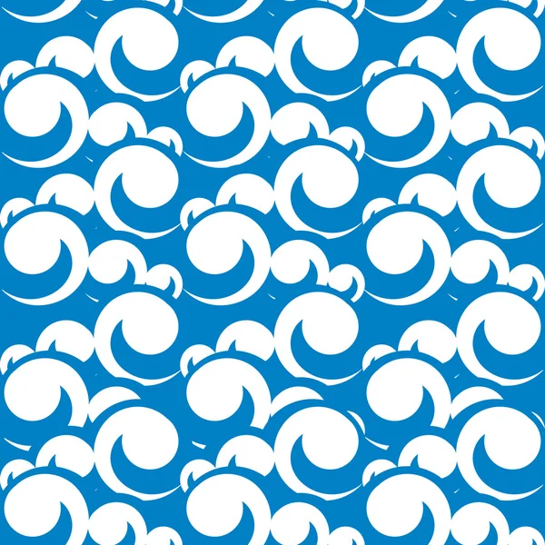 Vector seamless pattern illustration of sea waves — Stock Vector