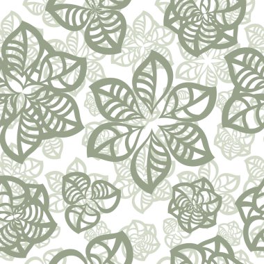 vektör yeşil yaprakları ile seamless modeli