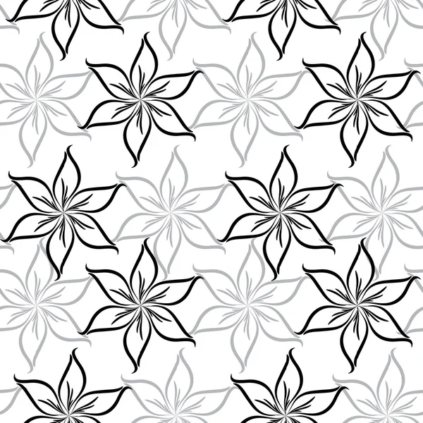 Motif sans couture vectoriel avec des fleurs abstraites — Image vectorielle