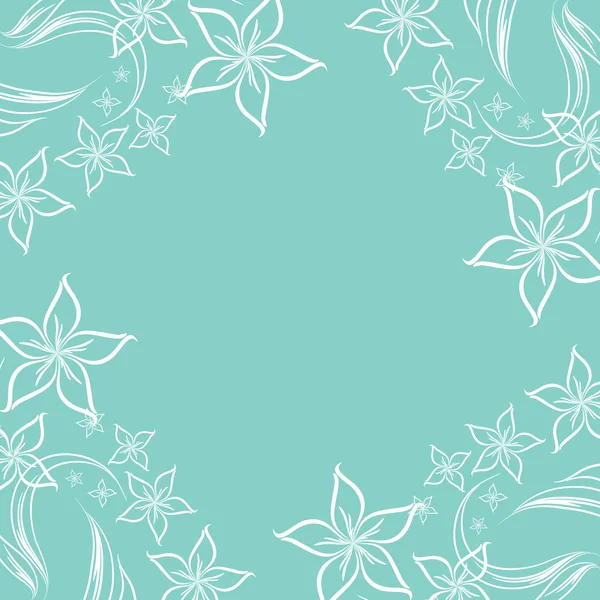 Vettore sfondo blu con fiori — Vettoriale Stock