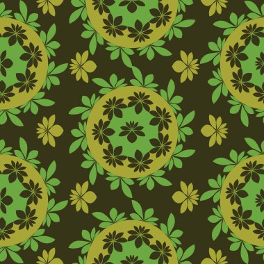 vektör sorunsuz çiçek yeşil desenli