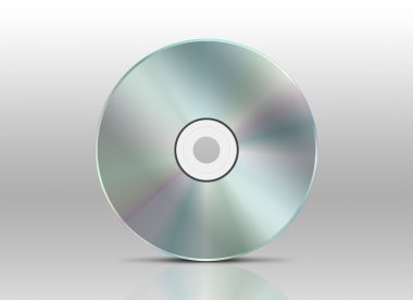 Beyaz arka plan önünde yansımaları ile CD