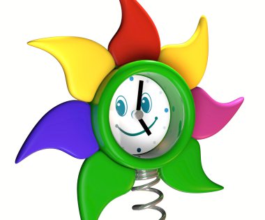 Ayçiçeği ile masa saati.