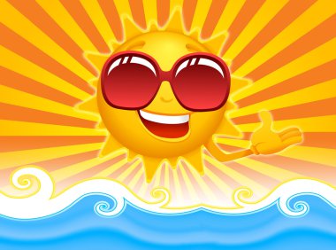 plaj Illustration. Konsept tatil