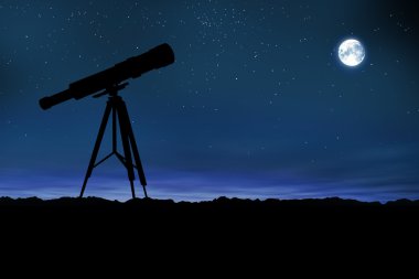 Full Moon Telescope clipart