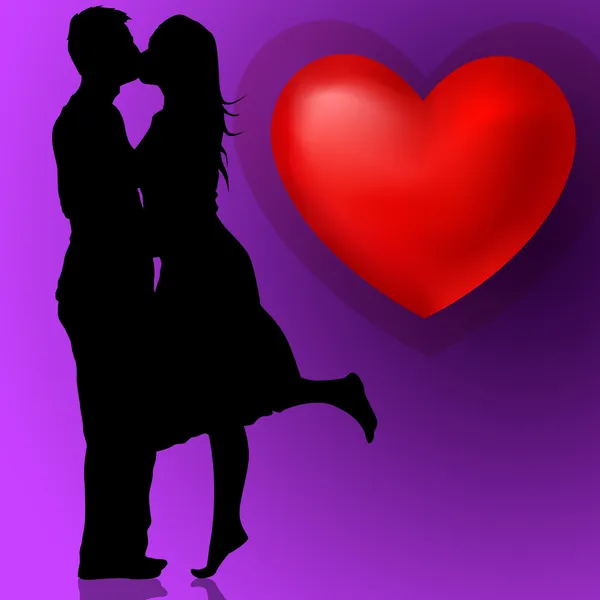 Par i kärlek kyssar — Stockfoto