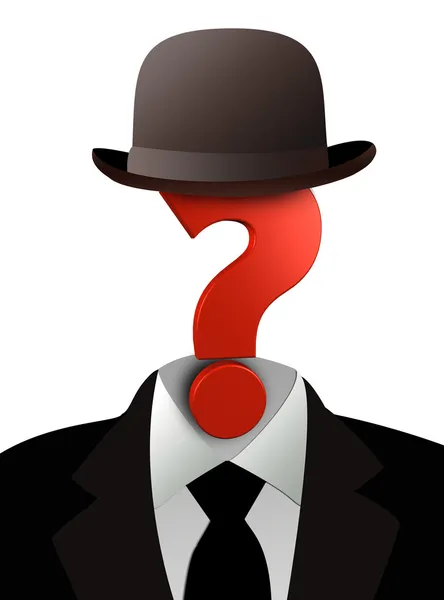 Question mark in suit — Stock Photo, Image