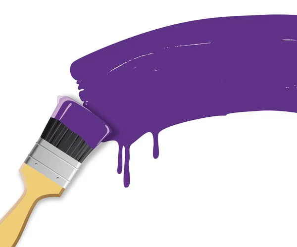 Pinsel mit lila Farbe. — Stockfoto