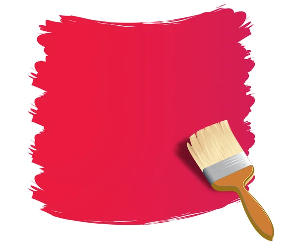 Brush with red paint. — Stock Photo, Image