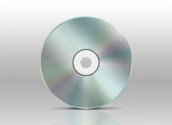 Compact disc met reflecties voor een witte achtergrond — Stockfoto