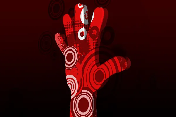 Czerwona ręka — Zdjęcie stockowe