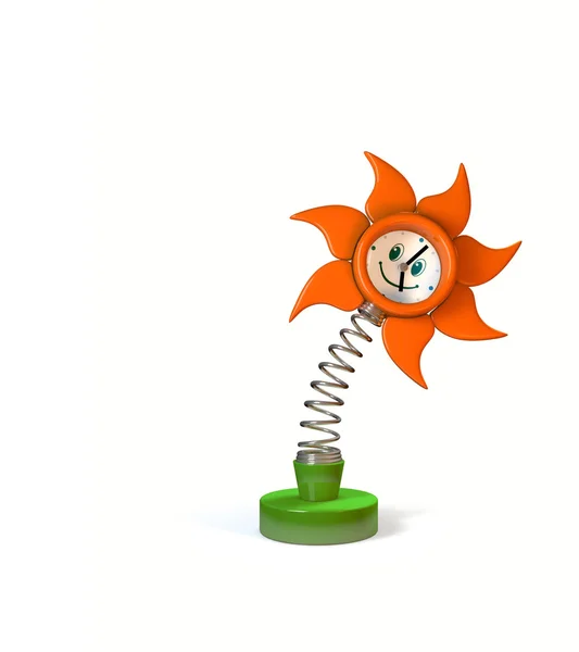 Sunflower with clock. — Stock Photo, Image