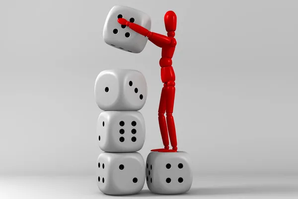 Dice And Figure — Stock Photo, Image