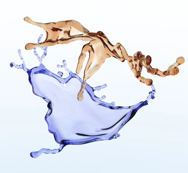 Křišťálově čistý tekutý splash — Stock fotografie