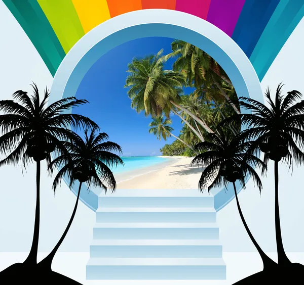 Stargate with palms — Stock Photo, Image