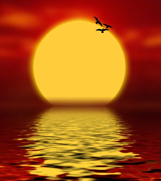 Illustration des Sonnenuntergangs — Stockfoto