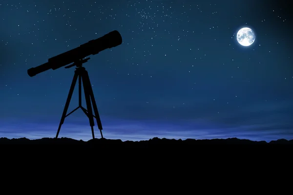 Full Moon Telescope — Stock Photo, Image