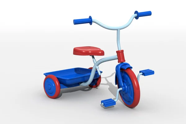 Colourful tricycle on a white background — Stock Photo, Image