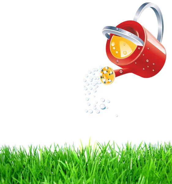 Watering the grass by watering — Stock Photo, Image