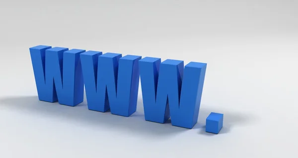 WWW 3D letras sobre fundo branco — Fotografia de Stock