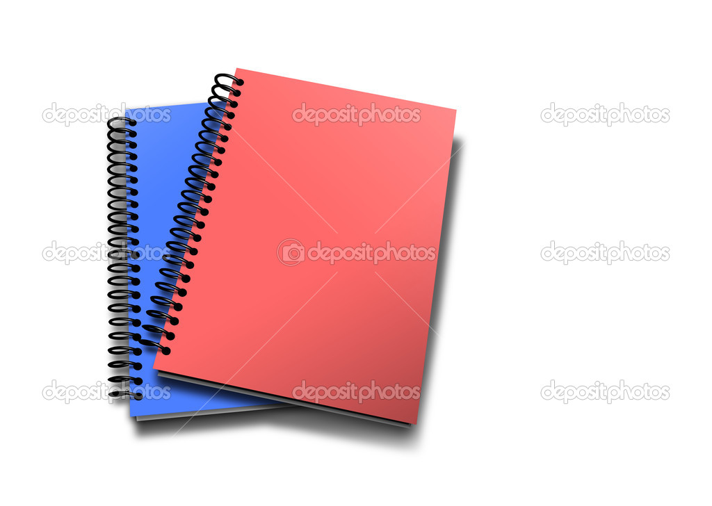 Spiral bound notebooks.