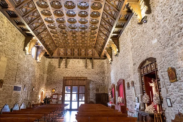 Buitrago Del Lozoya Spain Coffered Ceiling Church Santa Maria Del — Stock Photo, Image