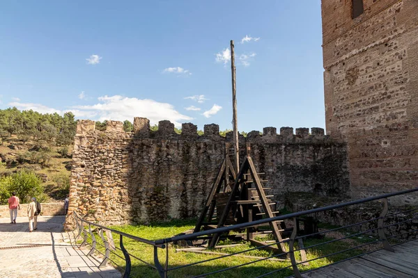 Buitrago Del Lozoya España Réplica Trebuchet Tradicional Motor Asedio Medieval — Foto de Stock