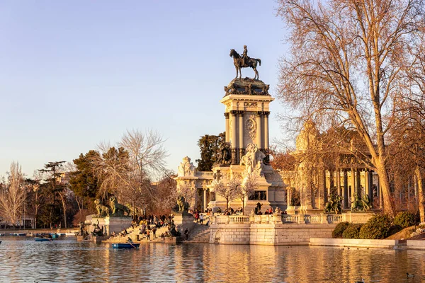 Madrid España Monumento Alfonso Xii Parque Del Buen Retiro Retiro — Foto de Stock