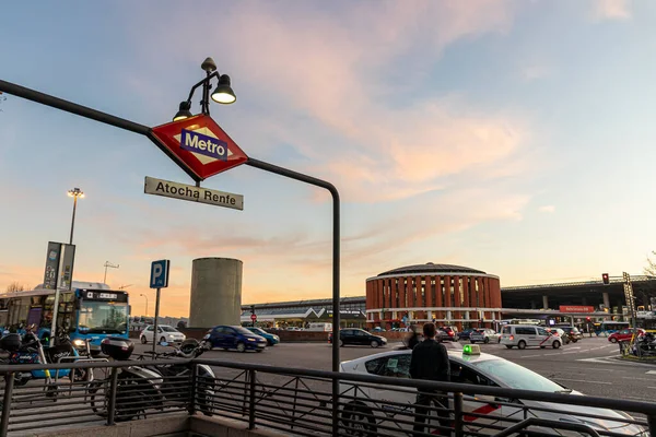 Madrid Spain Entrance Underground Subway Entrance Puerta Atocha Railway Metro — Stock Photo, Image