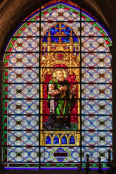 Ciudad Real Spanien Kirchenfenster Inneren Der Catedral Nuestra Senora Del — Stockfoto