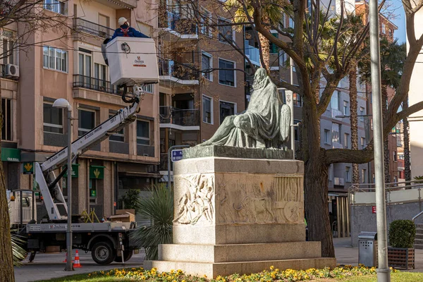 Ciudad Real España Monumento Miguel Cervantes Saavedra Escritor Español Moderno — Foto de Stock