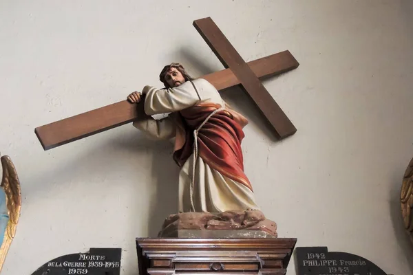 Ploumilliau Plouilio France Christ Carrying Cross Eglise Saint Milliau Miliau — Foto de Stock