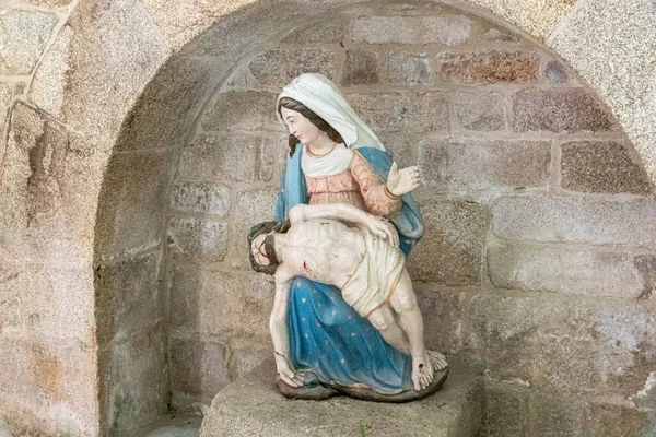 Ploumilliau Plouilio France Statue Virgin Mary Eglise Saint Milliau Miliau — Foto Stock