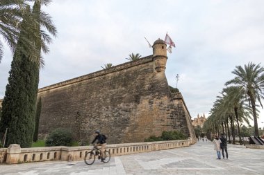 Palma de Mallorca, Spain. Walls and ramparts of the Baluard de Sant Pere (St Peter Bastion), a modern art and former fortress
