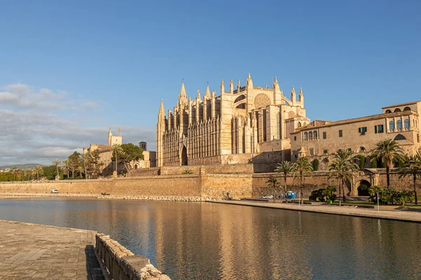 Palma Mallorca Spain Facade Rose Window Called Ojo Del Gotico — Foto de Stock