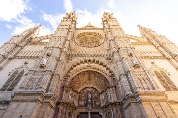 Palma Mallorca Spain Portal Mayor Facade Gothic Cathedral Santa Maria — Foto de Stock