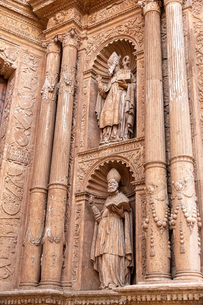 Palma Mallorca Spain Detail Portal Mayor Facade Gothic Cathedral Santa — Photo