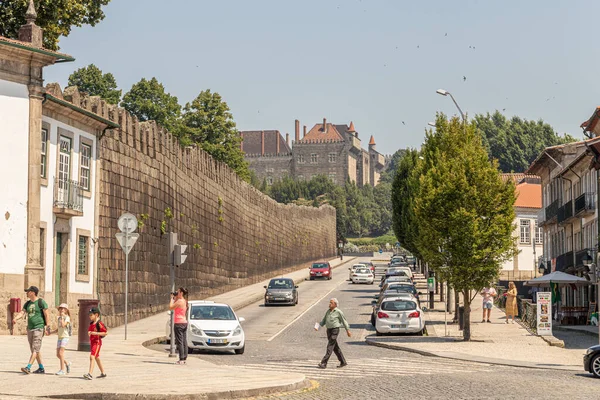 Guimaraes Portugal Section Old Town Wall Avenida Alberto Sampaio Avenue — Zdjęcie stockowe