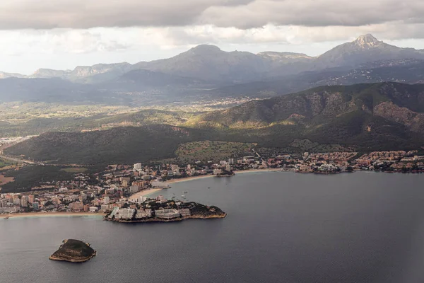 Views of the island of Mallorca or Majorca (Illot de Sa Porrassa, Magaluf, Palmanova and Torrenova) from a flight