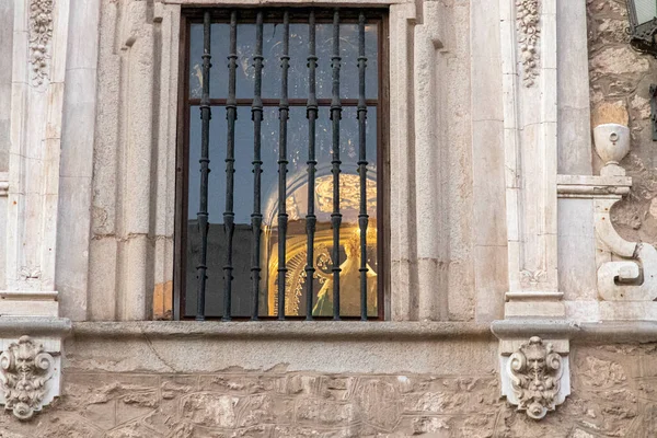 Ciudad Real Spanyolország Részlet Ablak Catedral Nuestra Senora Del Prado — Stock Fotó