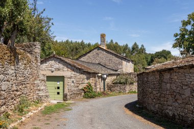 Boveda de Mera, Spain. Traditional Galician small houses on this village in Galicia