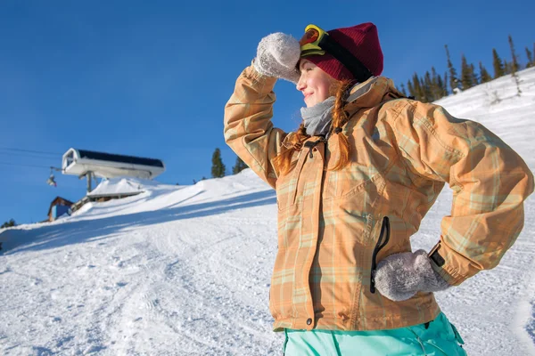 Snowboard kız — Stok fotoğraf