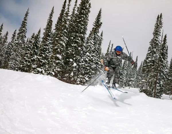 Springen skiër — Stockfoto