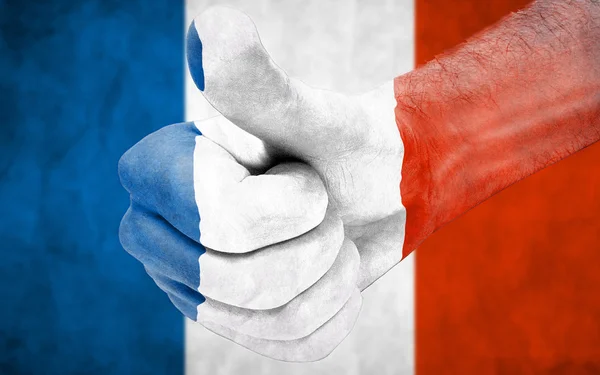 French Flag Thumbs Up — Stock Photo, Image